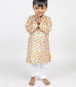 Multicolor printed cotton kurta pyjama