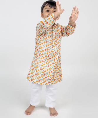 Multicolor printed cotton kurta pyjama 2