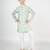 Green printed cotton kurta pyjama