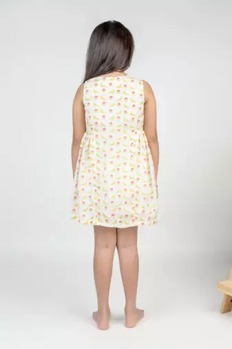 White printed cotton dress