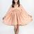 Peach printed cotton dress
