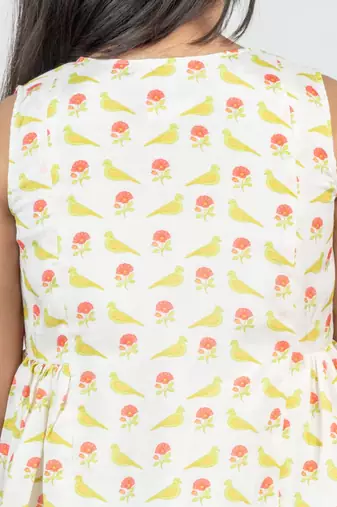 White printed cotton dress
