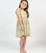 Yellow printed cotton dress