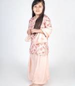 Pink printed cotton sharara set