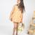 Orange printed cotton dress