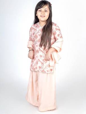 Pink printed cotton sharara set 2