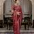 marron silk blend zarkan work saree with unstitched blouse