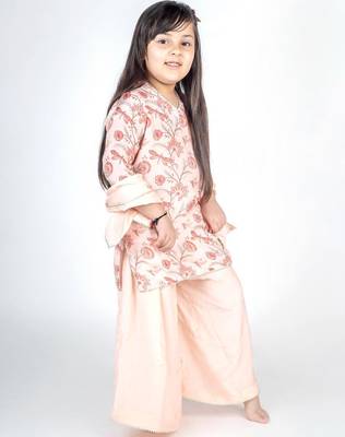 Pink printed cotton sharara set 3