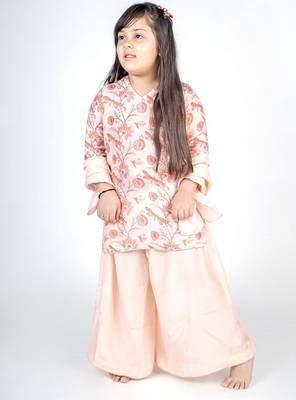 Pink printed cotton sharara set 4
