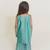 Blue embroidered cotton sharara