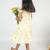 Yellow printed cotton dress