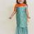 Blue embroidered cotton sharara