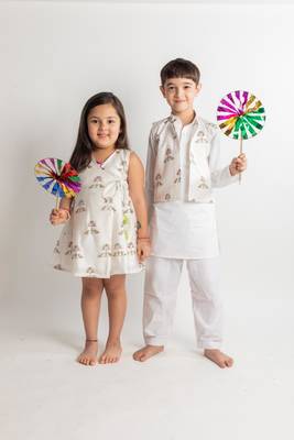White printed cotton dress 1