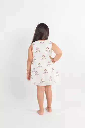 White printed cotton dress