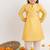 Yellow plain cotton kurta set