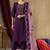 Purple Designer Straight Kurti Pant Dupatta Set With Embroidery And Hand Work