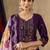 Purple Designer Straight Kurti Pant Dupatta Set With Embroidery And Hand Work