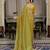 neon silk blend zarkan work saree with unstitched blouse