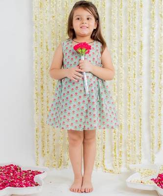 Blue printed cotton dress 1
