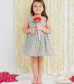 Blue printed cotton dress