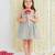 Blue printed cotton dress