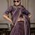 dark purple silk blend zarkan work saree with unstitched blouse