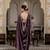 dark purple silk blend zarkan work saree with unstitched blouse