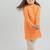 Orange embroidered cotton kurta set