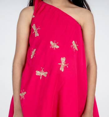 Pink embroidered cotton kurta set 2