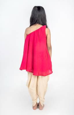 Pink embroidered cotton kurta set 3