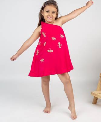 Pink embroidered cotton kurta set 4