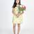 Green embroidered cotton dress