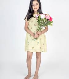 Green embroidered cotton dress