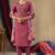 Pink Designer Straight Kurti Pant Dupatta Set With Embroidery And Hand Work