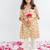 Yellow printed cotton kurta set