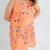 Orange printed cotton dress