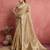 chiku soft silk blend zari woven saree with unstitched blouse