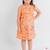 Orange printed cotton dress