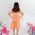 Orange printed cotton dress