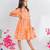 Orange printed cotton dress