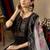 Black Designer Straight Kurti Pant Dupatta Set With Embroidery And Hand Work
