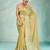 yellow silk blend chiffon zarkan work saree with unstitched blouse