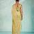 yellow silk blend chiffon zarkan work saree with unstitched blouse