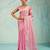 pink silk blend chiffon zarkan work saree with unstitched blouse
