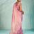 pink silk blend chiffon zarkan work saree with unstitched blouse