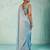 sky blue silk blend chiffon zarkan work saree with unstitched blouse