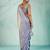 blue silk blend chiffon zarkan work saree with unstitched blouse