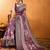 wine crepe printed saree with unstitched blouse