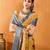 mustard crepe printed saree with unstitched blouse