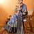 lavender crepe printed saree with unstitched blouse